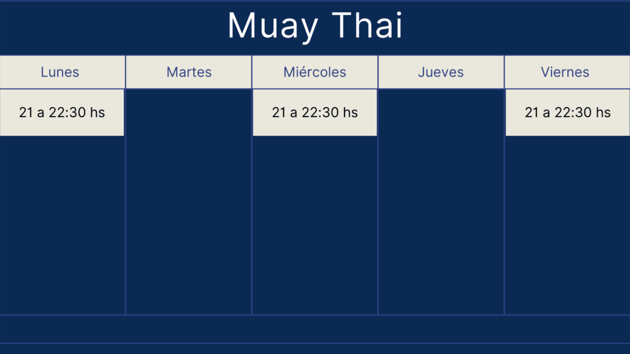 Horarios muay thai