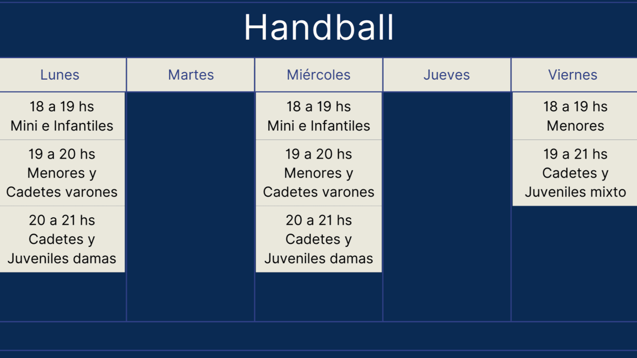 Horarios handball